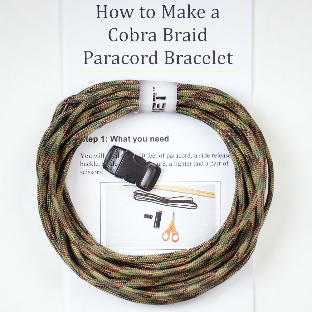 Набір для браслета з паракорду PARACORD PLANET Cobra Braid Survival Multi Camo, фото №1
