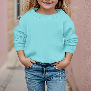 Детский свитшот с длинными рукавами, однотонный спортивный пуловер synthetic.ua - Фото 1