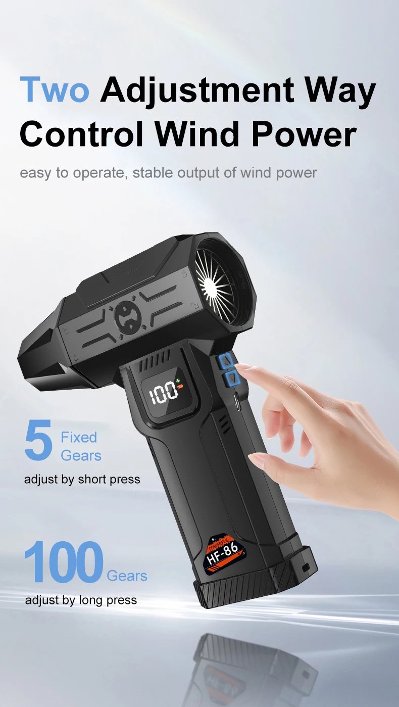 Турбовентилятор Violent HF-86 Turbo Jet Fan 150000 RPM з екраном Black, фото №13