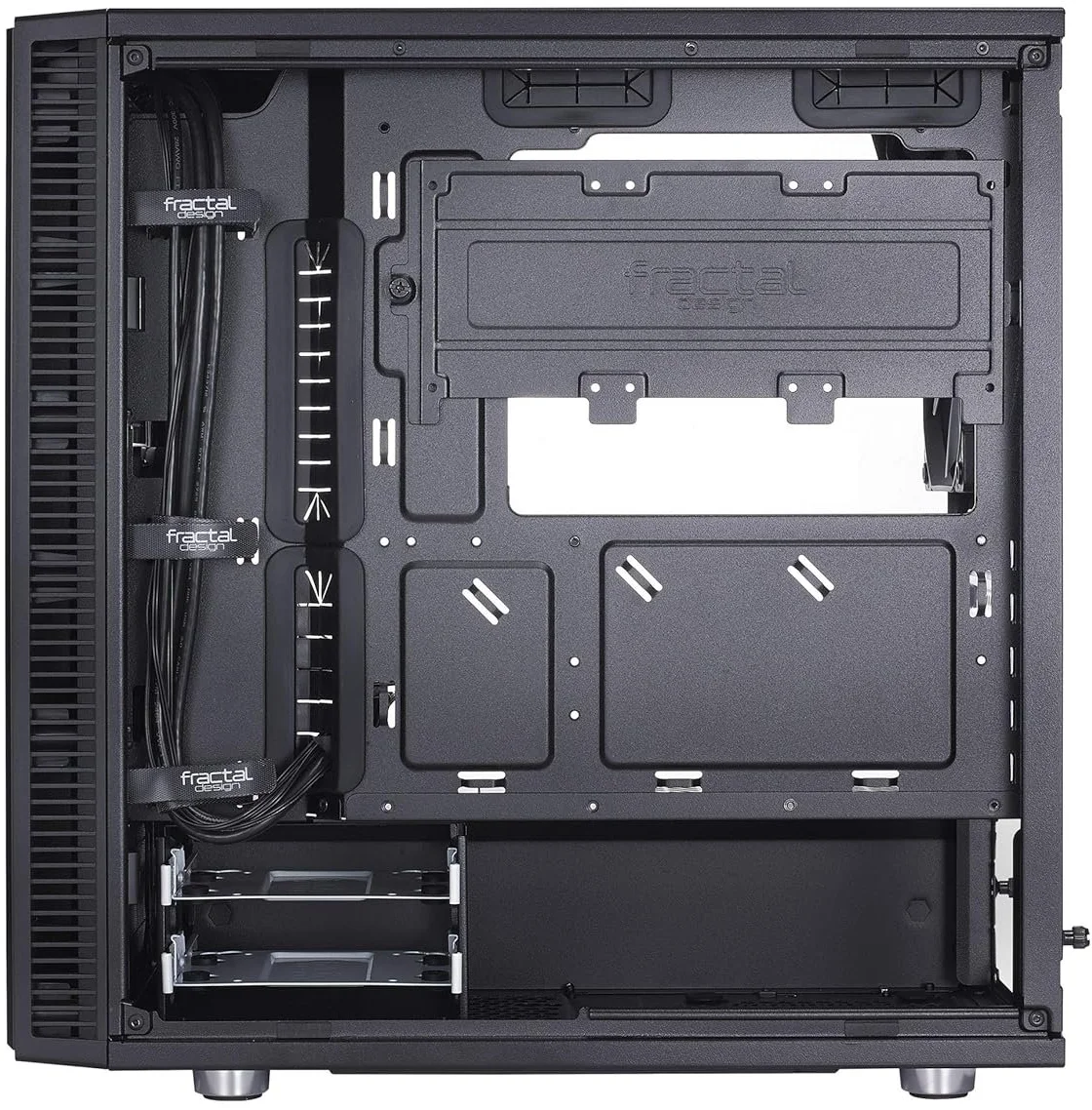 Корпус Fractal Design Define Mini C TG / без БЖ / Mini-Tower / mATX / Tempered Glass / 2x120mm Fans / USB 3.0 / Чорний, фото №7 Корпус Fractal Design Define Mini C TG / без БЖ / Mini-Tower / mATX / Tempered Glass / 2x120mm Fans / USB 3.0 / Чорний, фото №7