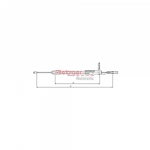 Трос стоянкового гальма METZGER 10.9327 для MERCEDES-BENZ задній правий - Фото 1