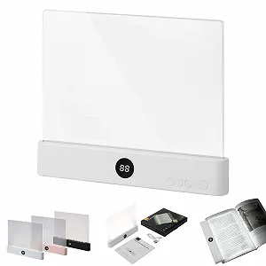 Лампа для книг LED портативна пласка 3 кольори світла таймер акумуляторна USB Біла - Фото 1