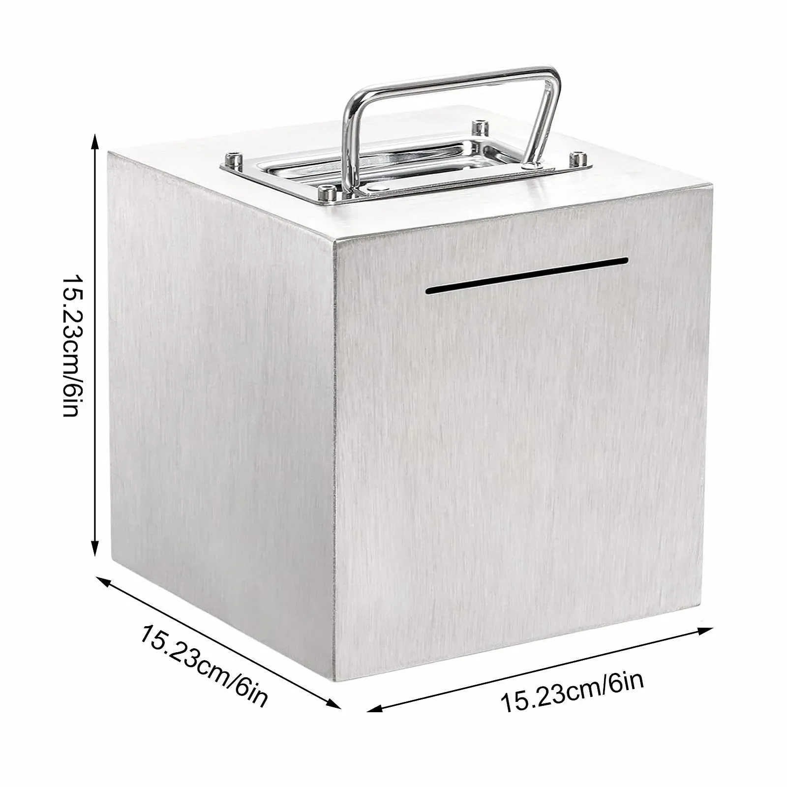 Скарбничка 15,2 см з нержавіючої сталі багаторазова металева з ручкою, фото №5