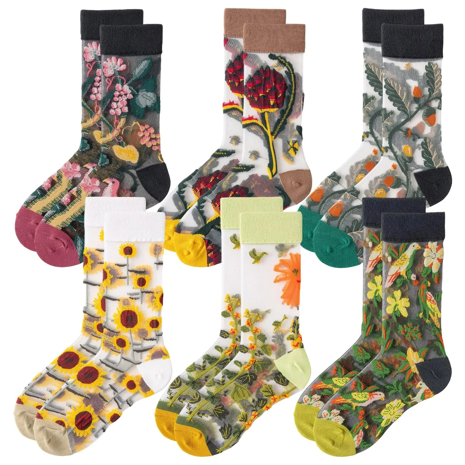 Шкарпетки жіночі прозорі візерункові, фото №1