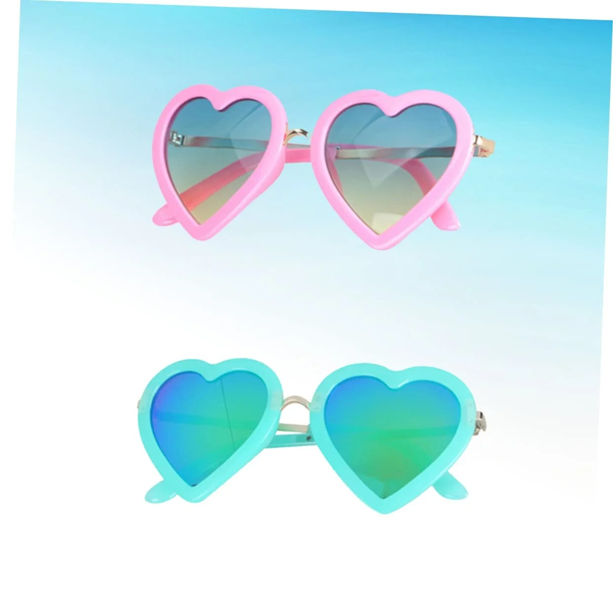 Сонцезахисні окуляри Серце (4 шт) PACKOVE Зелені Стильні, фото №2