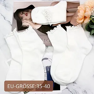 Носки с рюшами ZOCONE Хлопковые носки с рюшами Белые 35-38 synthetic.ua - Фото 1