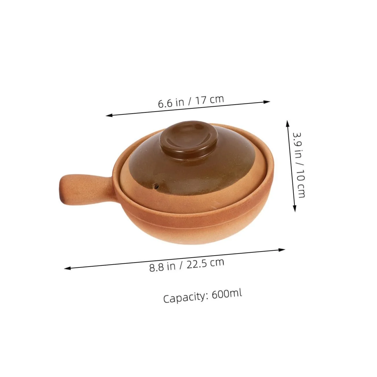 Горшок для запекания Garneck традиционный глиняный с крышкой многофункциональный, фото №2