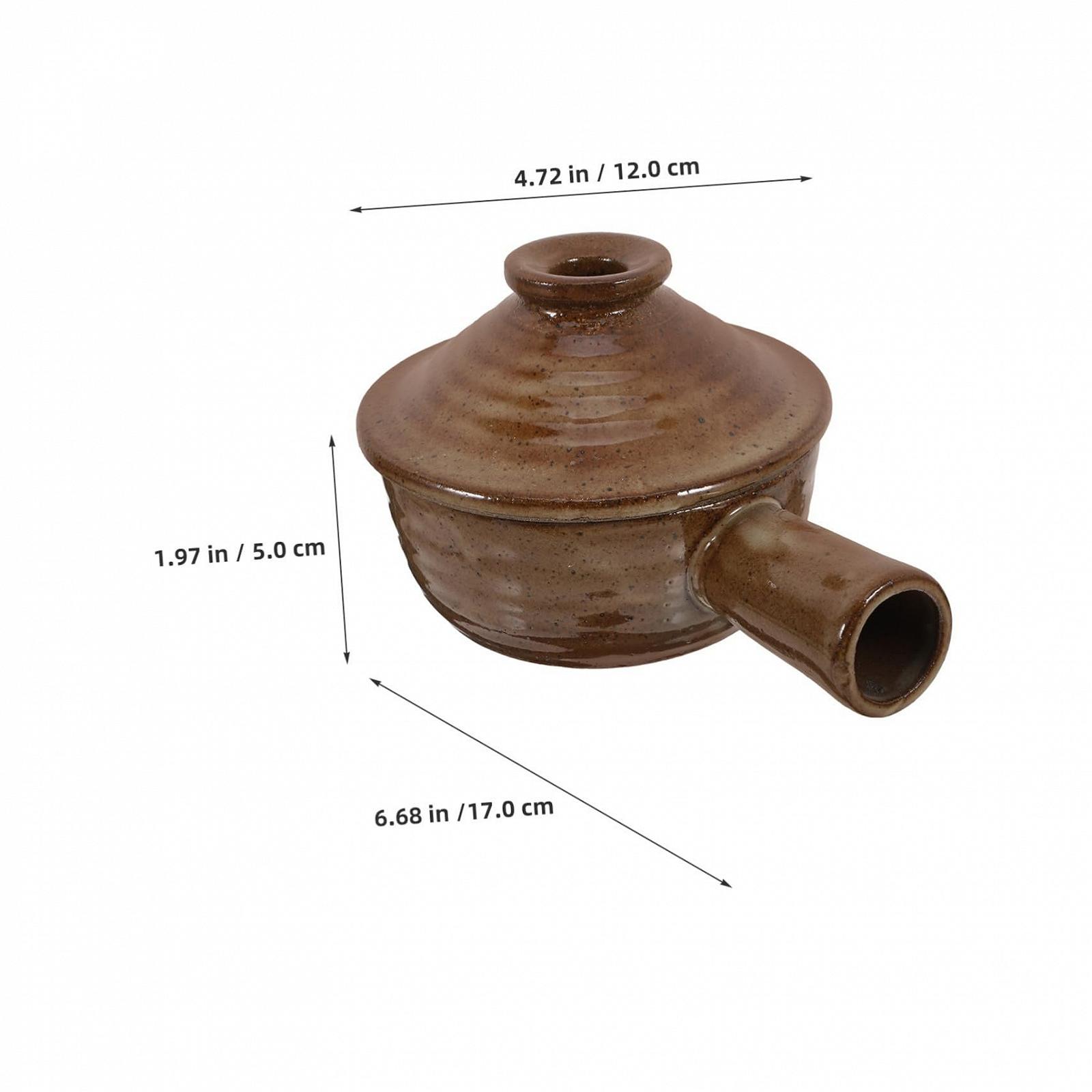 Набір ковшів VALICLUD 2 шт. керамічні теракотові з кришкою та ручкою для мікрохвильової печі, фото №2