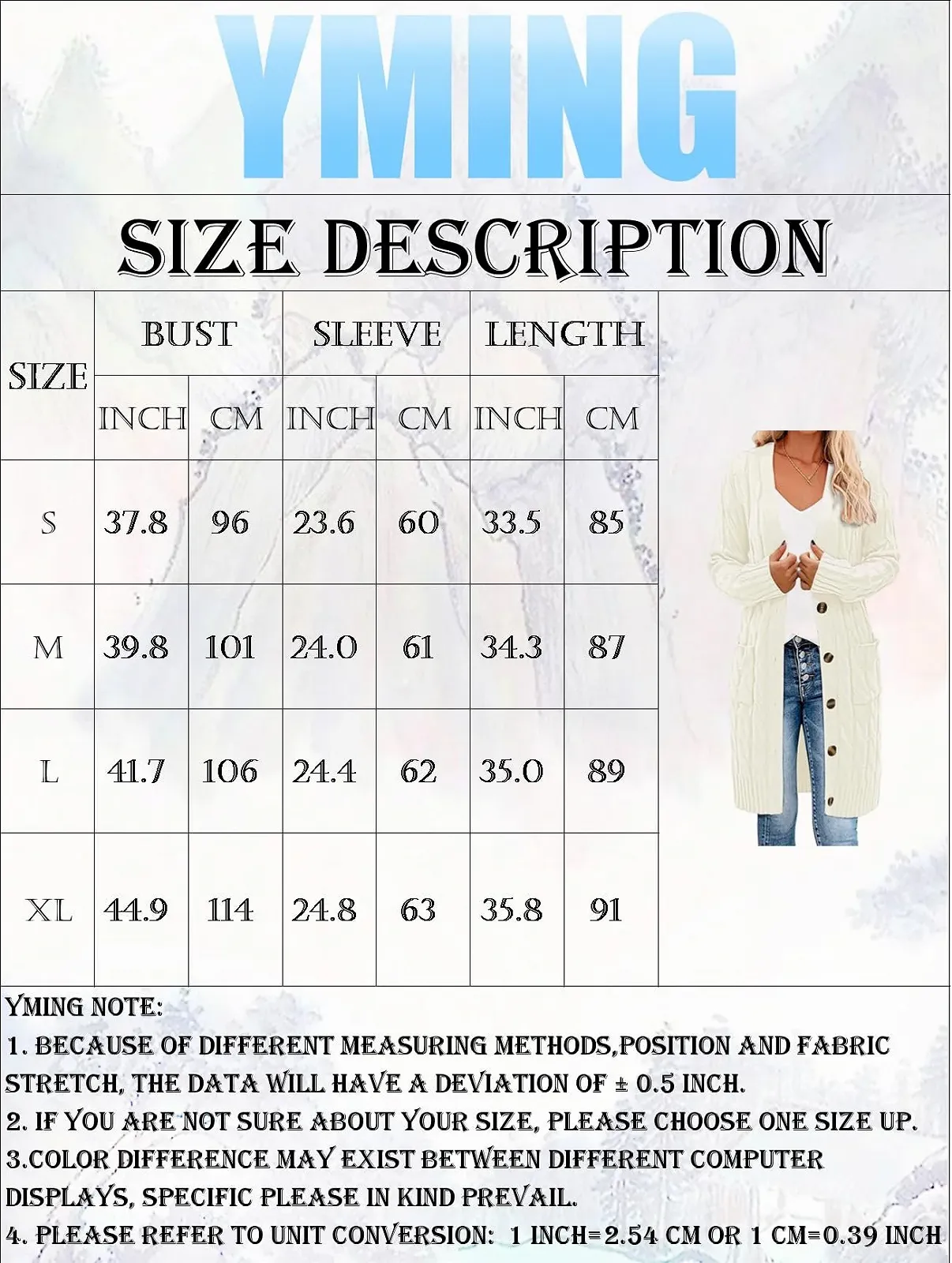 Кардиган Yming женский осенне-зимний длинный, фото №2 Кардиган Yming женский осенне-зимний длинный, фото №2