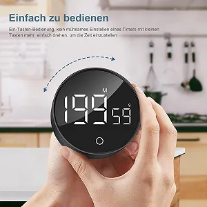 Кухонный таймер Rotary Timer Магнитный Цифровой Визуальный 3 уровня громкости synthetic.ua - Фото 1