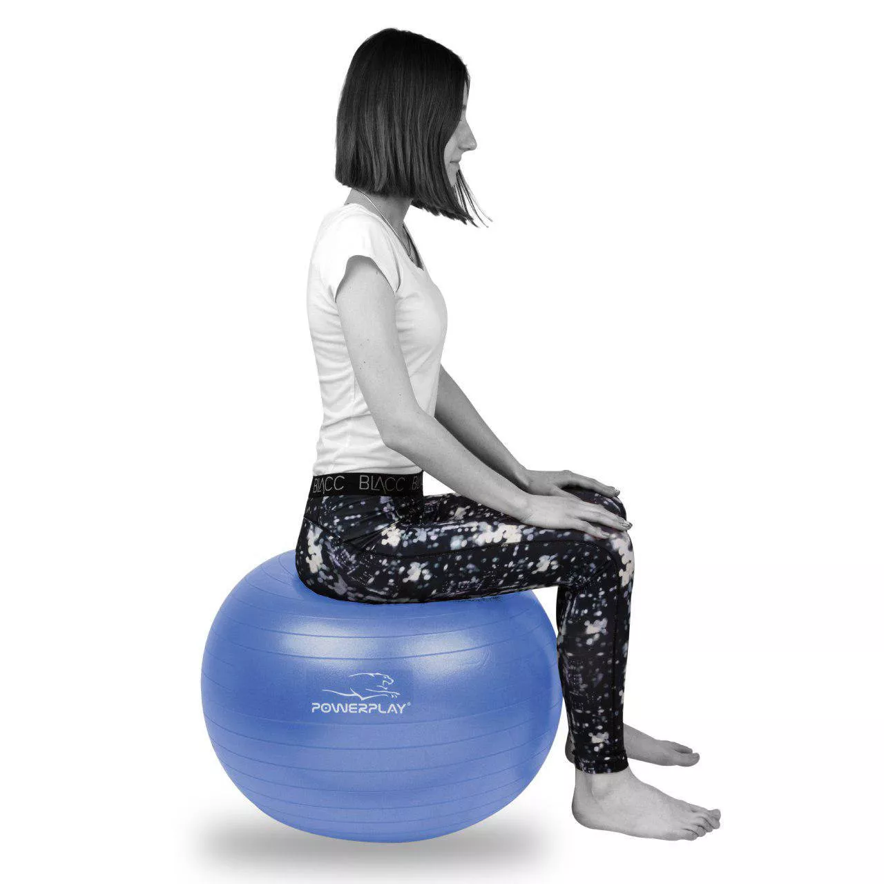 М'яч для фітнесу PowerPlay 4001 65см Синій насос, фото №2
