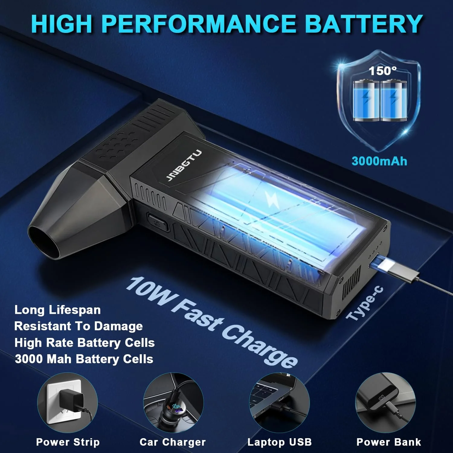 Очиститель сжатым воздухом JNBGTU X3 130000 RPM, фото №3