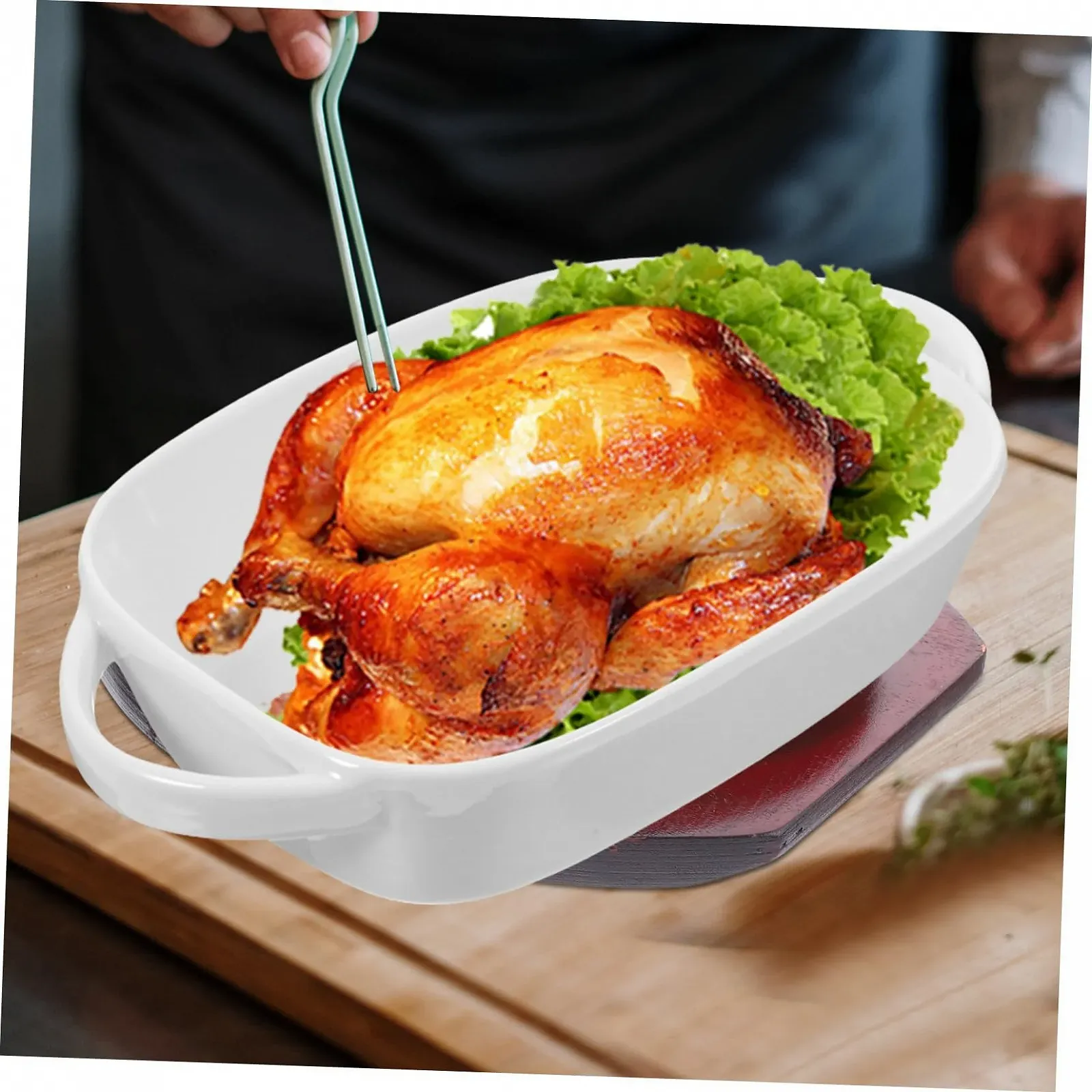 Форма для запекания Ciieeo керамическая с двумя ручками прямоугольная, фото №6