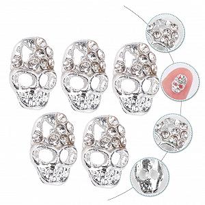 Наклейки-самоцвіти на нігті у вигляді черепа PLAFOPE synthetic.ua - Фото 1