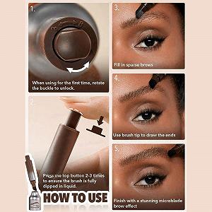 Пензлик для брів Brow-Fection Liquid Angled & Dip Chocolate Waterproof Light Coffee synthetic.ua - Фото 1