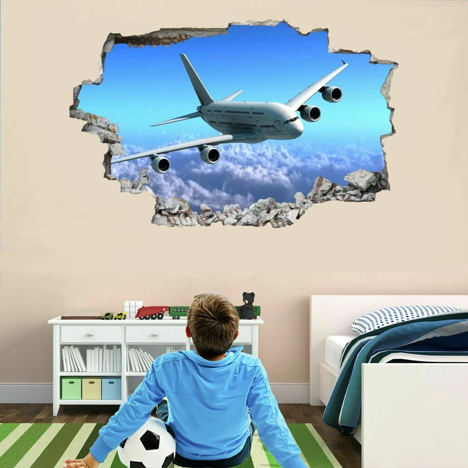 Наклейка на стіну 3D Літак Небо Хмари Вид з вікна 83 x 55 см, фото №3 Наклейка на стіну 3D Літак Небо Хмари Вид з вікна 83 x 55 см, фото №3