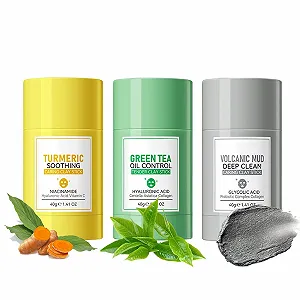 Маска Глиняная Soleneva Набор 3 шт. Зеленый чай, Куркума, Грязь - Фото 1