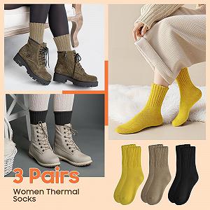 Термоноски Женские 3 пары - Зимние Теплые Носки для походов Плотные Рабочие Носки Стопперы для походов Дома Отдыха EU 35-42 synthetic.ua - Фото 1