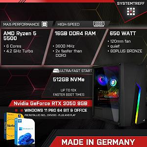 Системний блок SYSTEMTREFF Basic Gaming PC AMD Ryzen 5 5500 6x4.2GHz Nvidia RTX 3050 8GB 512GB 16GB synthetic.ua - Фото 1
