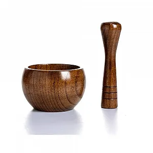 Подрібнювач Дерев'яний для часнику, циліндричний контейнер - Фото 1