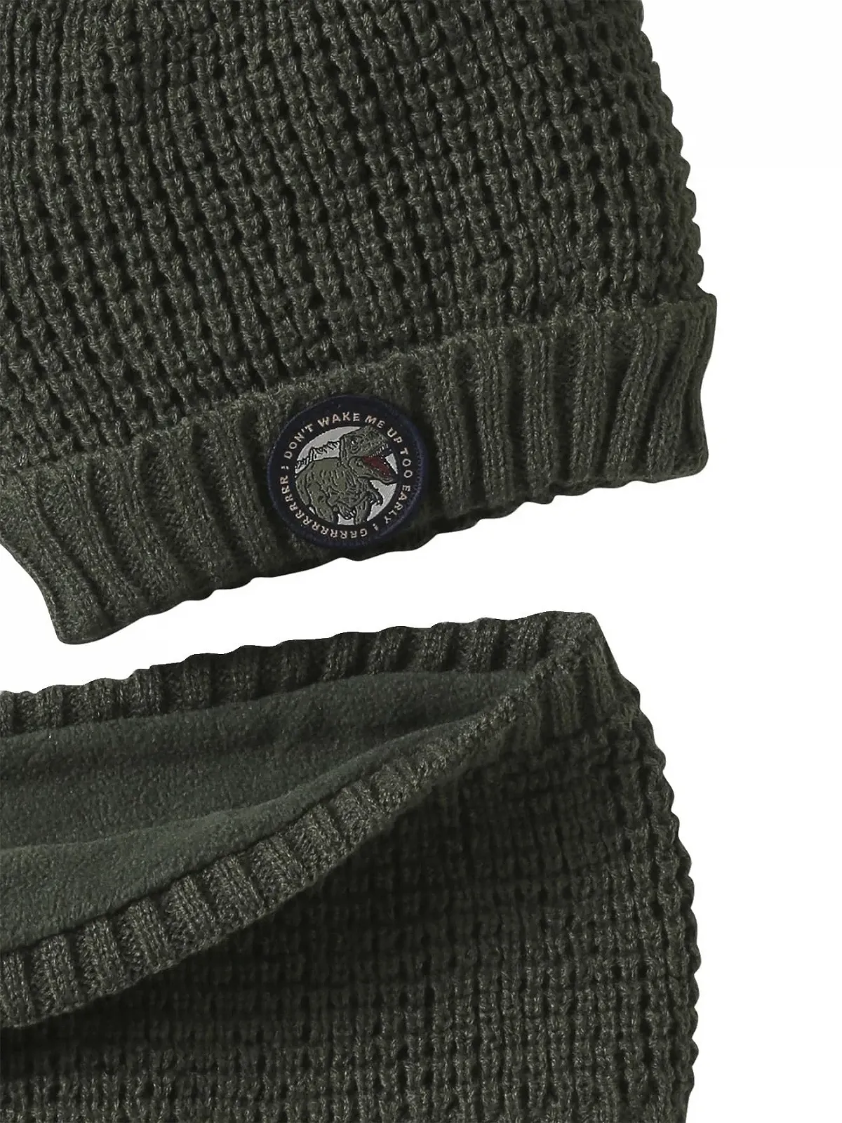 Комплект Шапка и Шарф Vertbaudet Dino для Мальчиков, фото №2 Комплект Шапка и Шарф Vertbaudet Dino для Мальчиков, фото №2