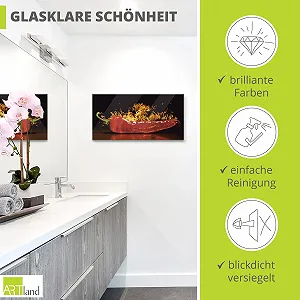 Скляна картина Artland Andrei Rybachuk: Red Hot Chilli Pepper 4 частини 70 x 120 см synthetic.ua - Фото 1