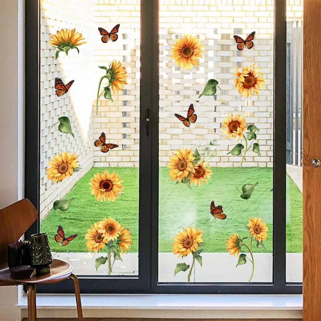 Наклейка на стіну DIY Sunflower декоративна для скла, фото №2