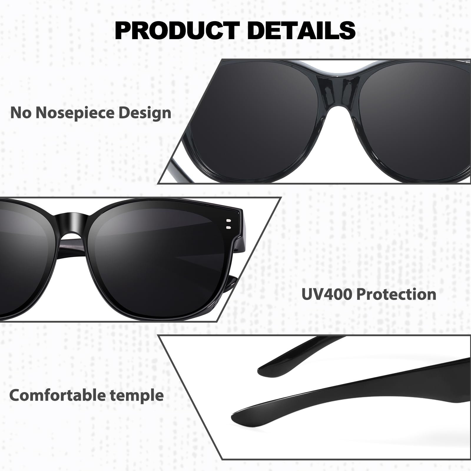 Сонцезахисні окуляри Myiaur Накладні Поляризовані UV400 захист TR90 Легкі, фото №5
