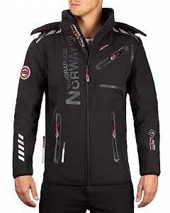 Куртка Geographical Norway Softshell с капюшоном, ветрозащитная, со стойкой, холодоотталкивающая - Фото 1