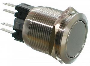 Кнопка антивандальна VJ Parts d25mm стрижка 22mm h35mm 4 контакту - Фото 1