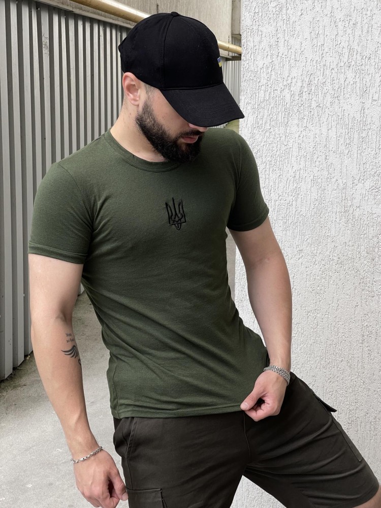 футболка ТРИЗУБ вышивка хаки, фото №4 футболка ТРИЗУБ вышивка хаки, фото №4