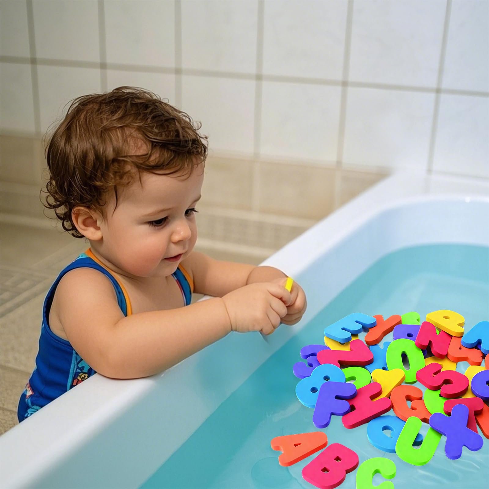 Буквы и Цифры для ванны 36 штук, обучающие, фото №4