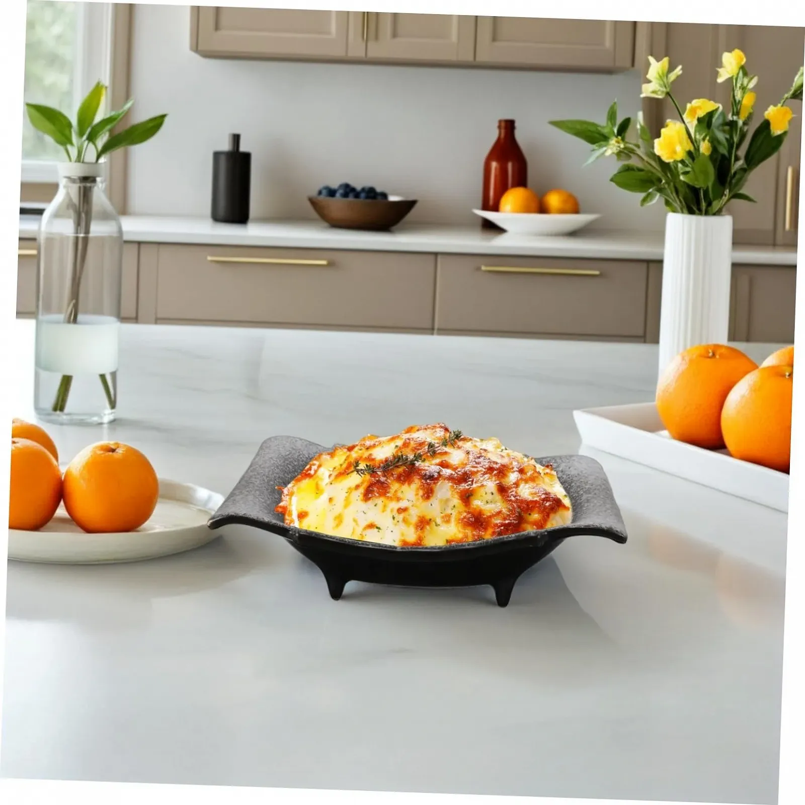 Форма для запекания керамическая прямоугольная в японском стиле с ручками термостойкая для лазаньи и жаркого, фото №6