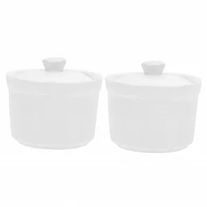 Кастрюли для тушения керамические 2 шт. термостойкие с крышками - Фото 1