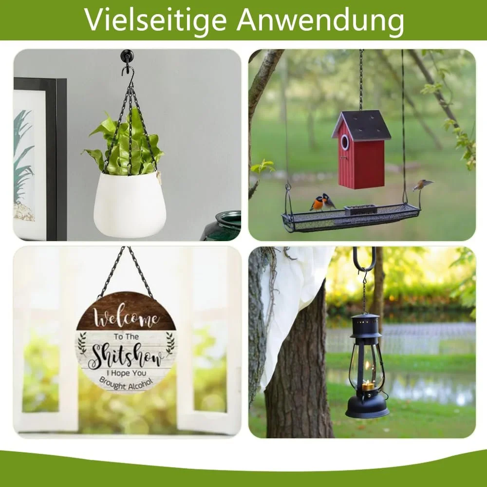 Ланцюг для підвісних кошиків 10 штук 11.4 дюйма метал з S-подібними гачками Black, фото №6