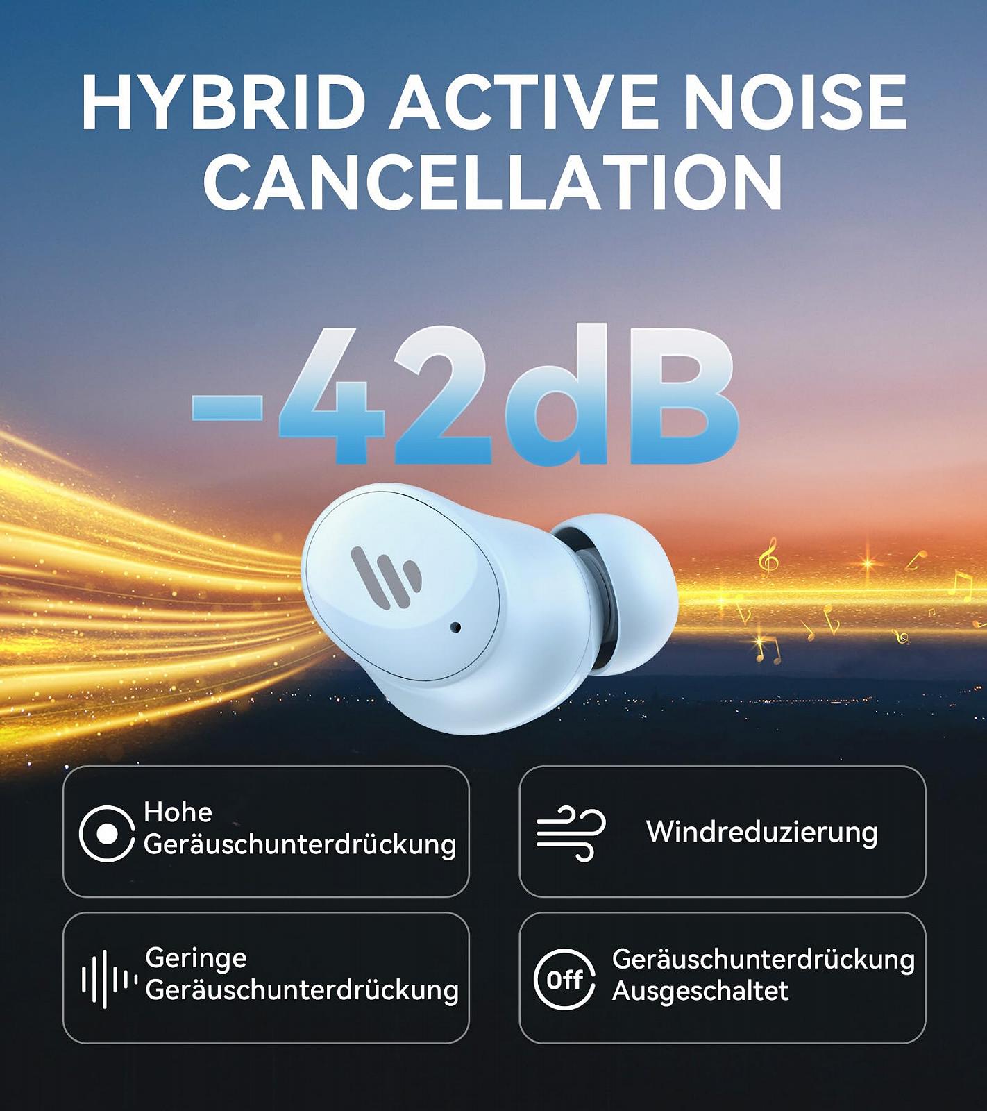 Наушники Edifier TWS1 Pro 2 ANC 42dB AI Improved Calls Bluetooth 5.3 Синие, фото №2