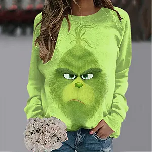 Рождественский свитер, женский смешной рождественский свитшот с принтом Санты, женский рождественский джемпер, рождественский джемпер с длинным рукавом, рождественский мотив, рождественский джемпер с круглым вырезом, женские топы, зимняя блузка synthetic.ua - Фото 1