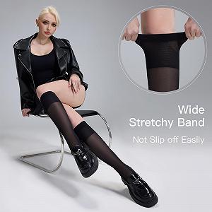 Шкарпетки до коліна Yilanmy 6 пар Жіночі шовкові тонкі 30 ден synthetic.ua - Фото 1