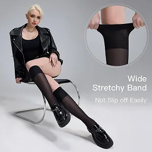 Гольфы Yilanmy 6 пар Женские шелковые тонкие 30 ден Прозрачные тонкие гольфы с массажной подошвой Мягкий комфортный пояс Чулки из нейлона synthetic.ua - Фото 1