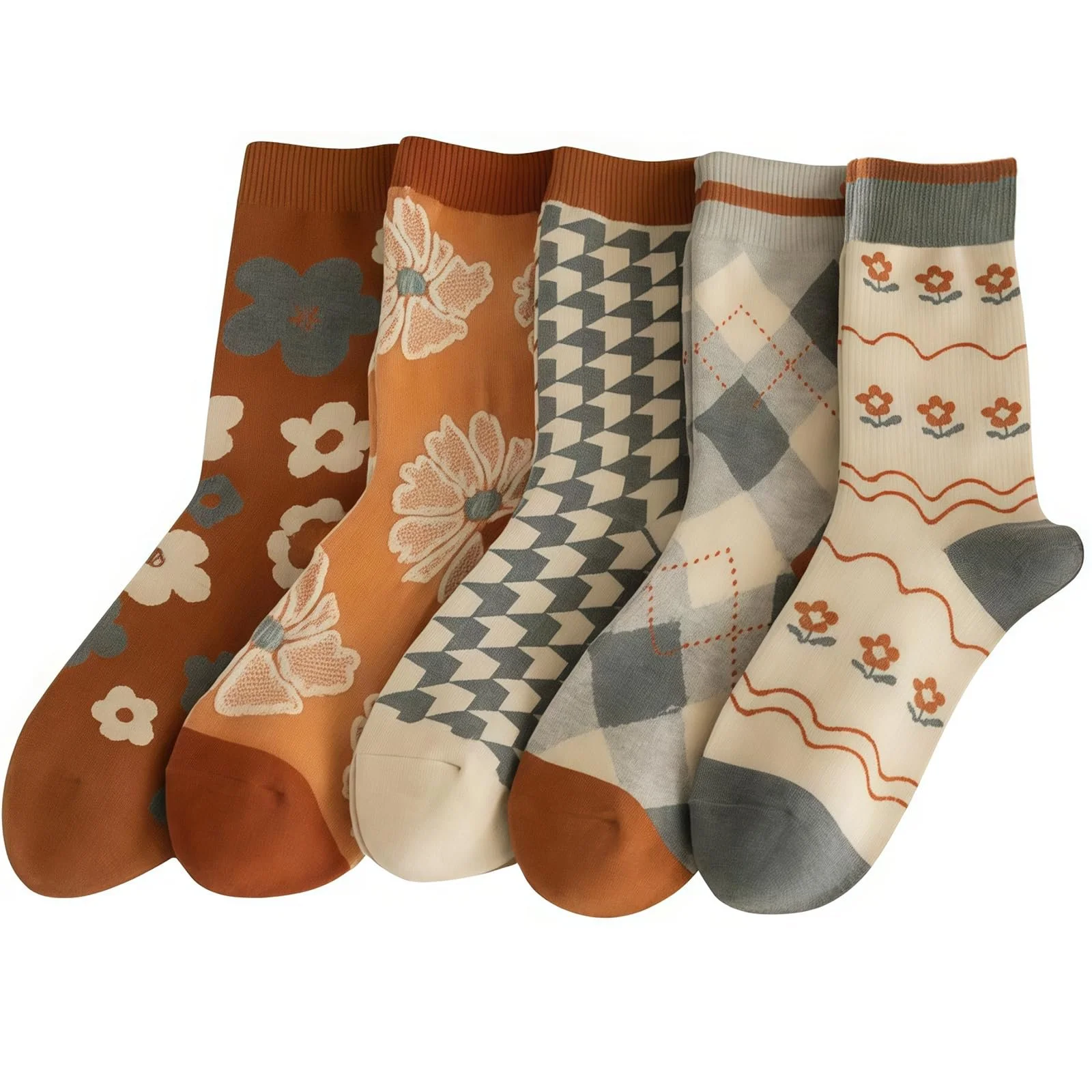 Шкарпетки Вовняні Жіночі В'язані Вінтажні Милі Квіткові Шкарпетки-сліди Осінні Подарунки 5/10 пар, фото №7 Шкарпетки Вовняні Жіночі В'язані Вінтажні Милі Квіткові Шкарпетки-сліди Осінні Подарунки 5/10 пар, фото №7