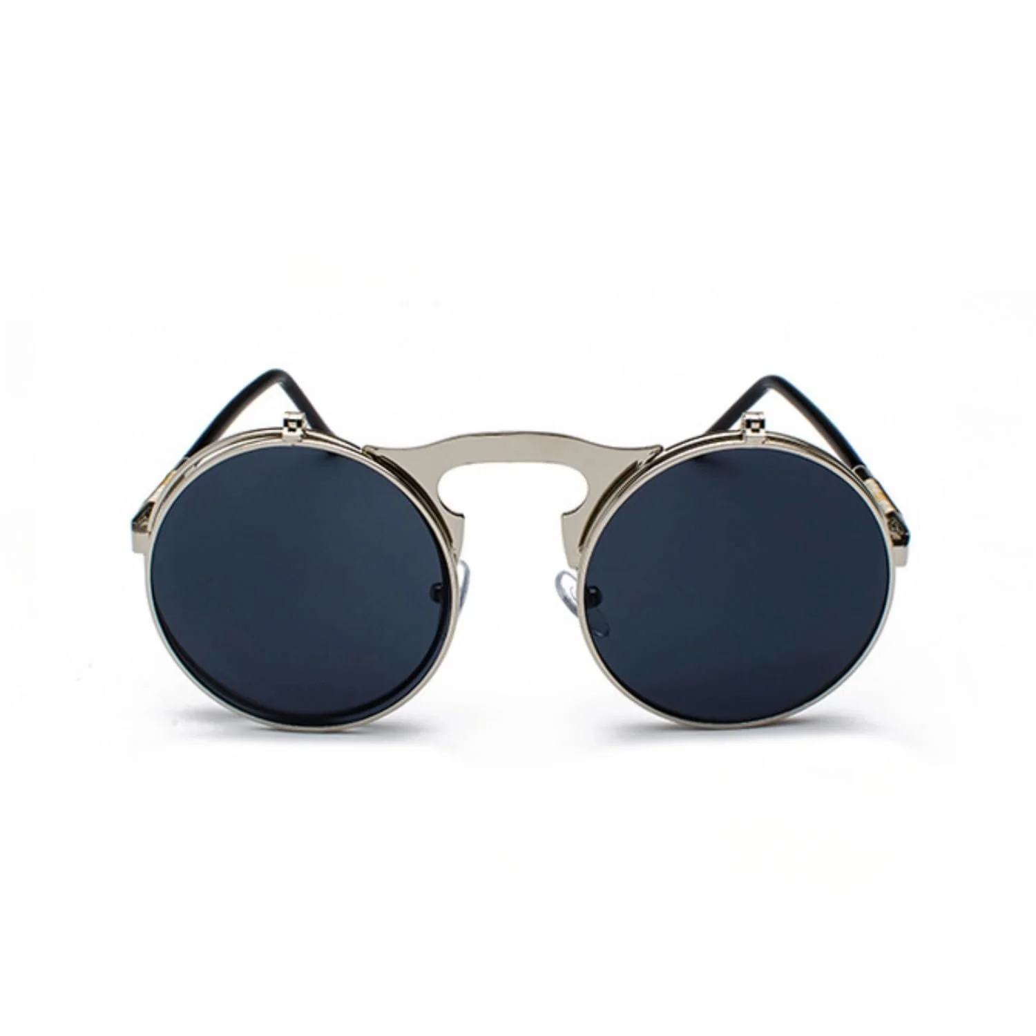 Сонцезахисні окуляри Steampunk qinqilanqi-S Retro Metal для чоловіків і жінок, круглі, металева оправа, фото №2