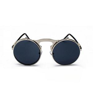 Сонцезахисні окуляри Steampunk qinqilanqi-S Retro Metal для чоловіків і жінок, круглі, металева оправа synthetic.ua - Фото 1