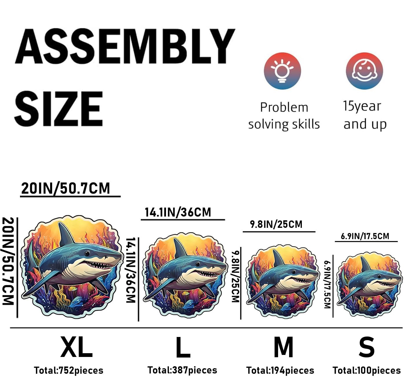 Пазл Shark M Дерев'яний Унікальний, фото №4