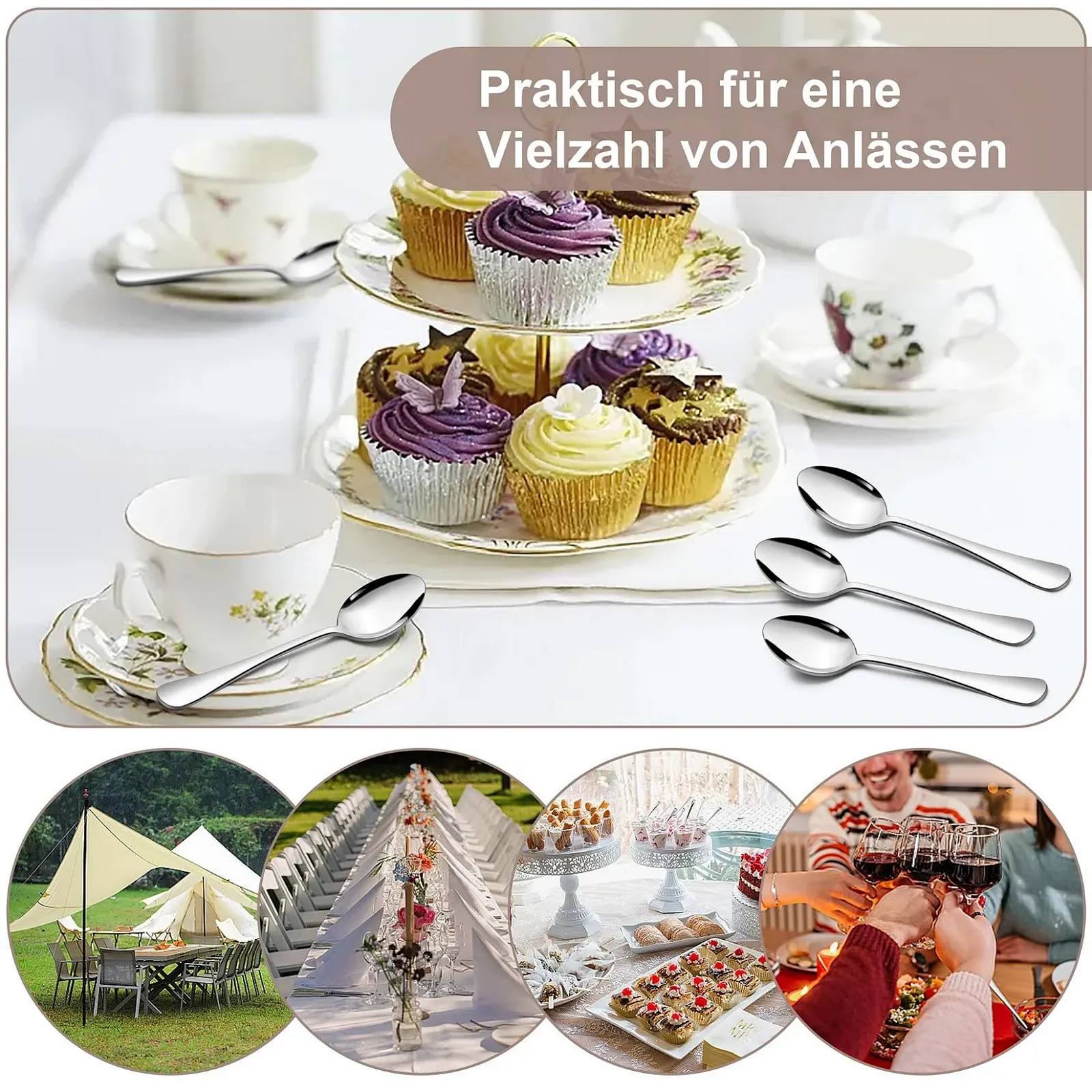 Ложка чайна Onader, набір 12 шт., нержавіюча сталь, 14 cm, фото №6