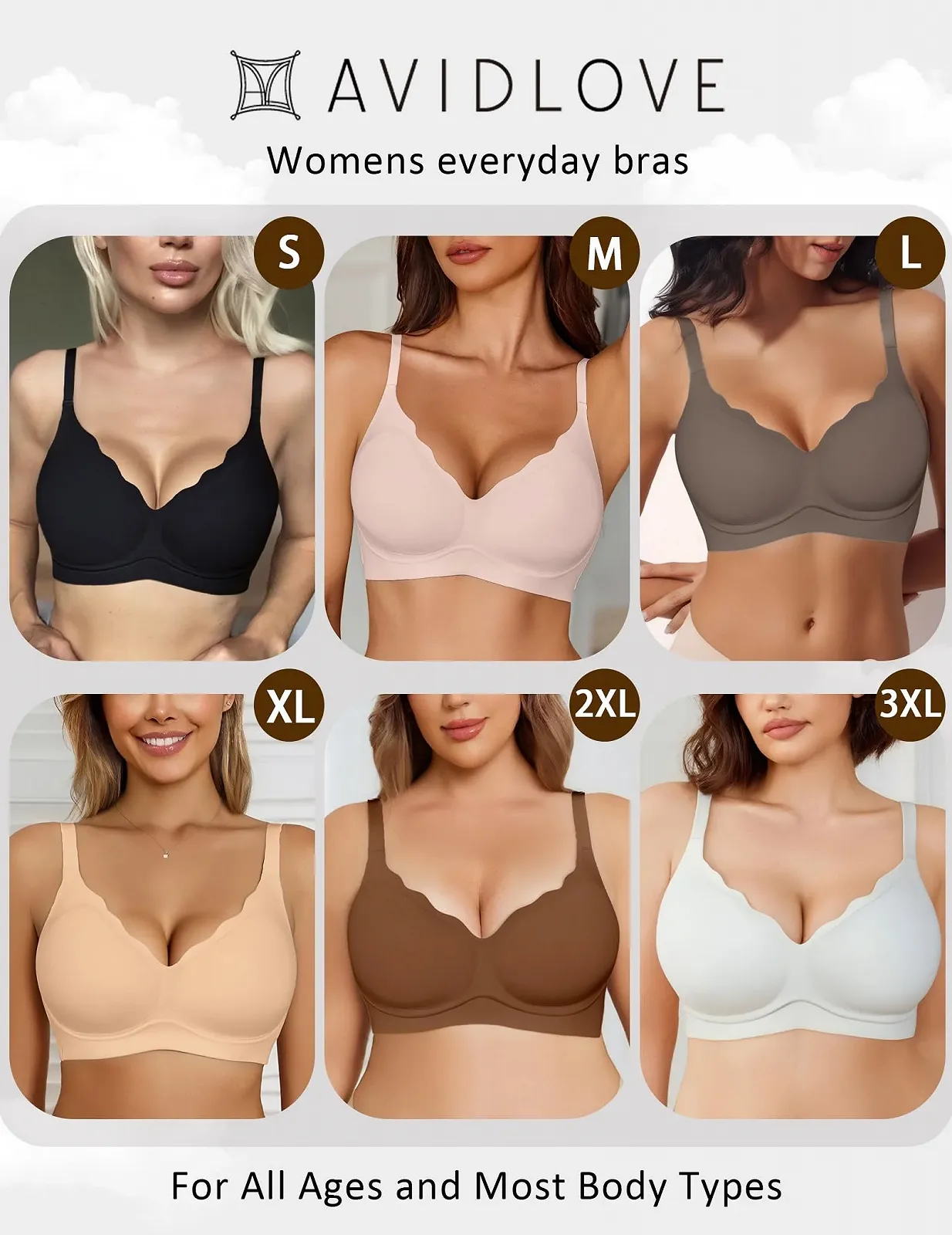Бесшовный бюстгальтер Avidlove Classic Push Up без косточек с мягкими чашками V-образный вырез, фото №5