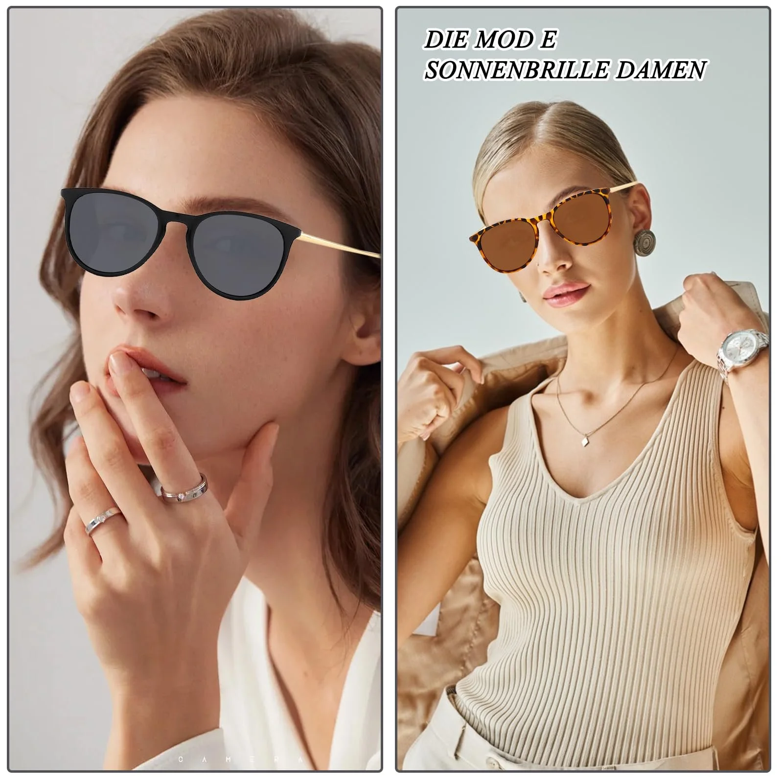 Жіночі сонцезахисні окуляри (2 шт.) Поляризовані Жіночі Ретро Дизайн UV400, фото №2