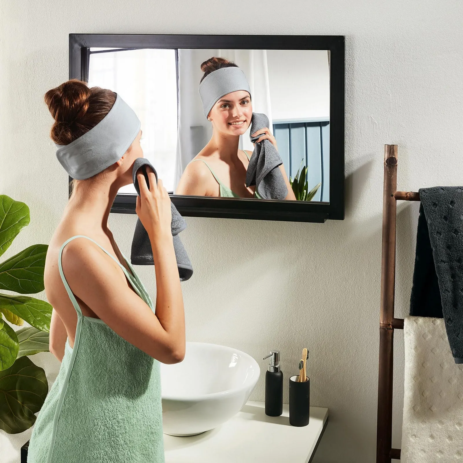 Пов'язка на голову Erwin M6ller Косметична, світло-сіра, фото №6