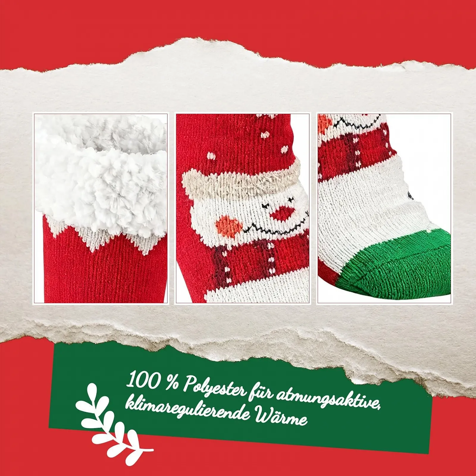 Пухнасті нековзні різдвяні шкарпетки Теплі жіночі, фото №7