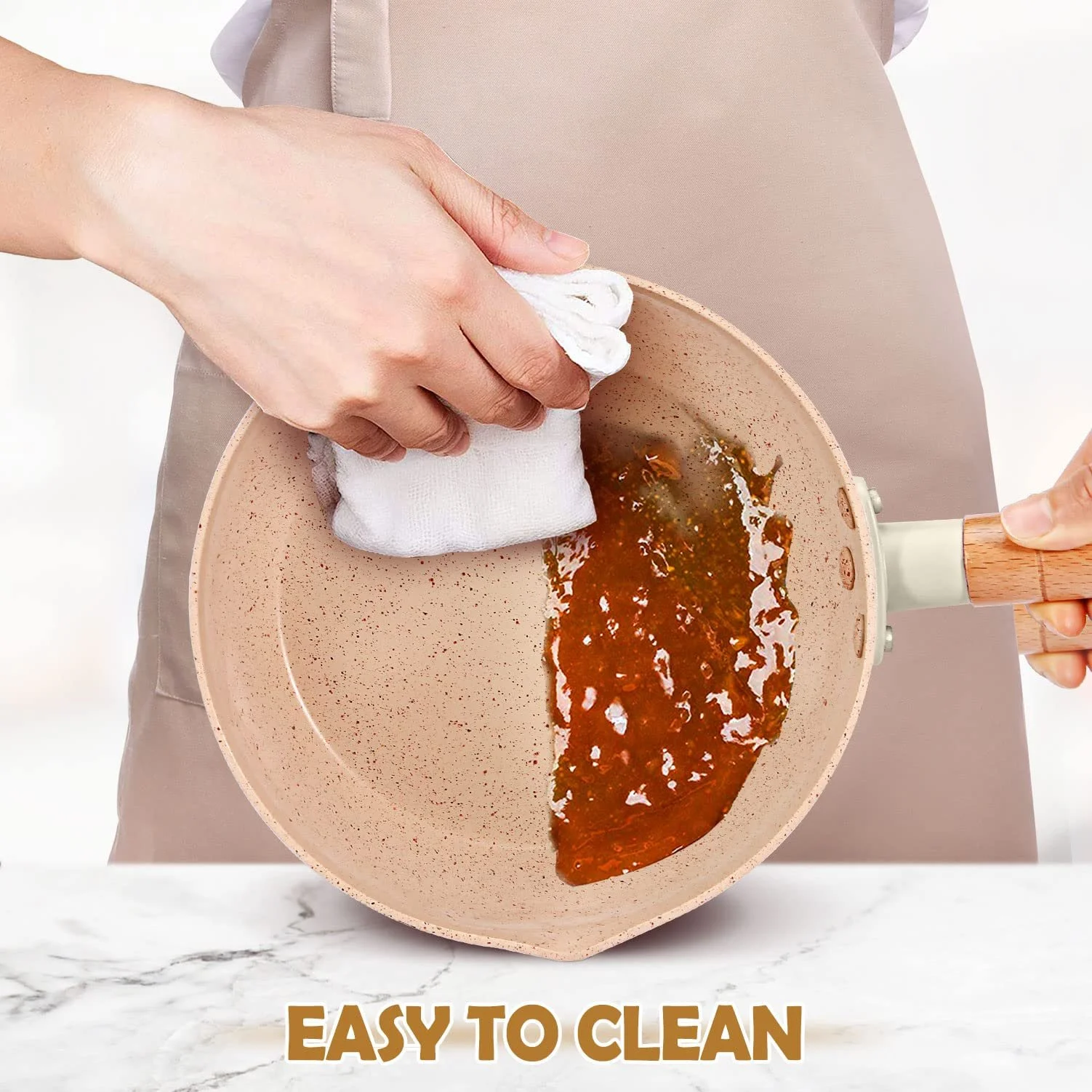 Каструля BUNDLEPRO 2.0 л, бежева, фото №6 Каструля BUNDLEPRO 2.0 л, бежева, фото №6