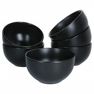 Миска MamboCat Kattegat Набор из 6 мисок для хлопьев, 500 мл, на 6 персон, матовый черный synthetic.ua - Фото 1